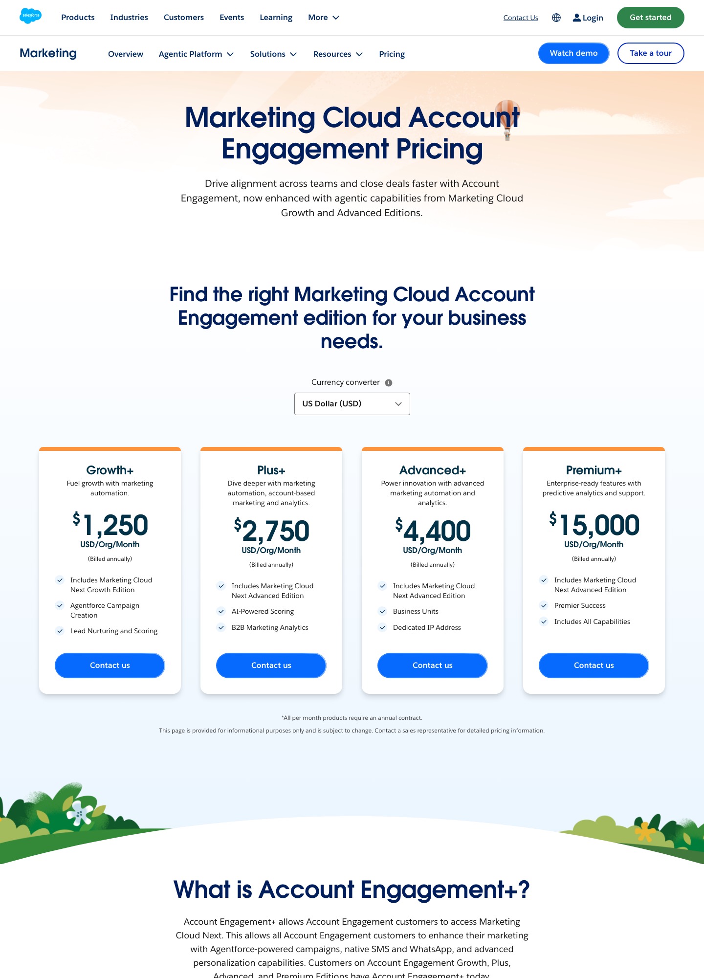 Salesforce Marketing Cloud Account Engagement pricing page, captured Oct 2026